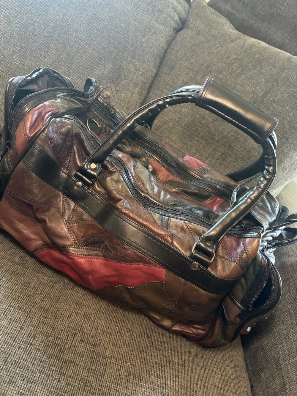 1 NWT Brown/ 1 NWOT Black Leather Weekender Duffel Bag - Genuine Leather